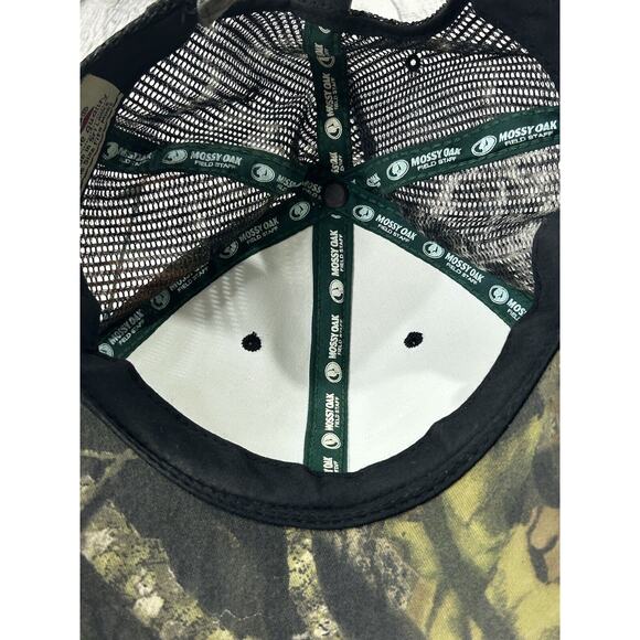 Mossy Oak FIELD STAFF Camo Trucker Mesh Strap Back Adjustable Hat Green - Picture 4 of 4